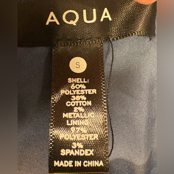 NWT AQUA Bloomingdale’s Tweed Boxy Blazer Blue Silver SMALL Designer Inspired - Picture 7 of 13